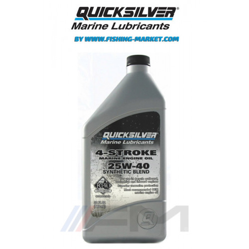QUICKSILVER 4-Stroke Outboard Oil 25W40 - Моторно синтетично масло за 4-тактов извънбордов двигател - 1 л.